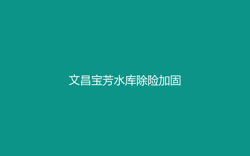 2025年 · 文昌宝芳水库除险加固