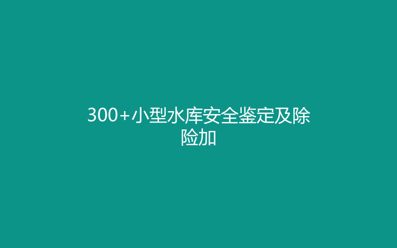 代表性工程 · 300+小型水库安全鉴定及除险加固